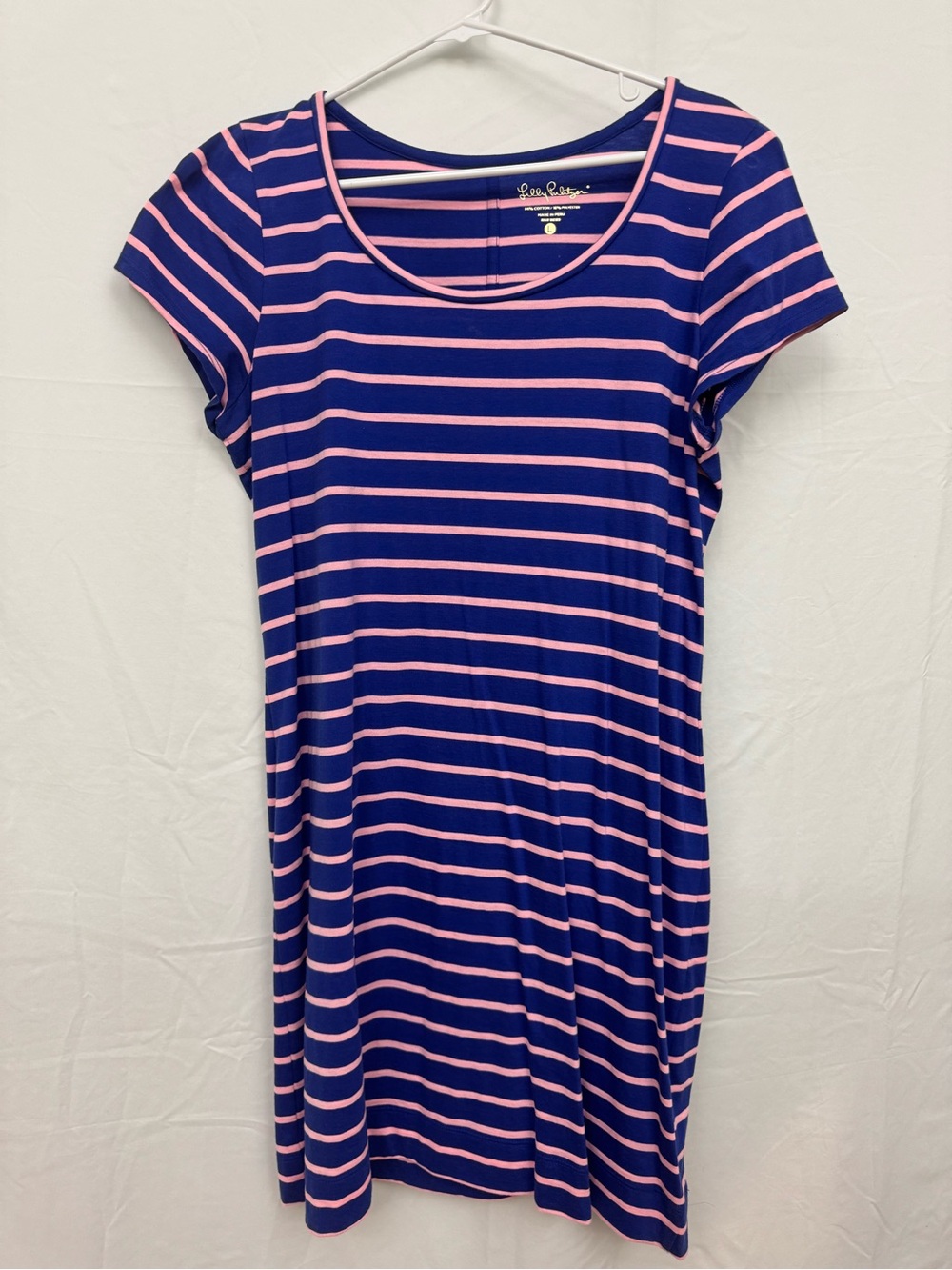 Lilly Pulitzer Navy with Pink Stripe Scoop Neck Dress